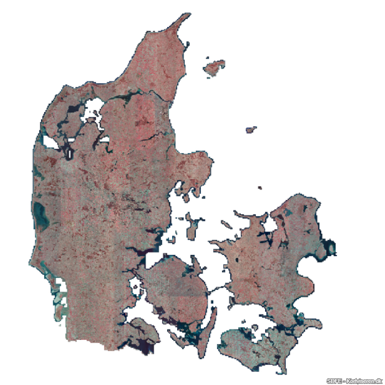 Infrarødt ortokort fra SDFE.