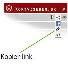 Klik på Kopier link i kontrolpanelet, for at kopiere link til viste kort og udsnit.